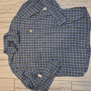 Carhartt Men's Blue Plaid Shirt